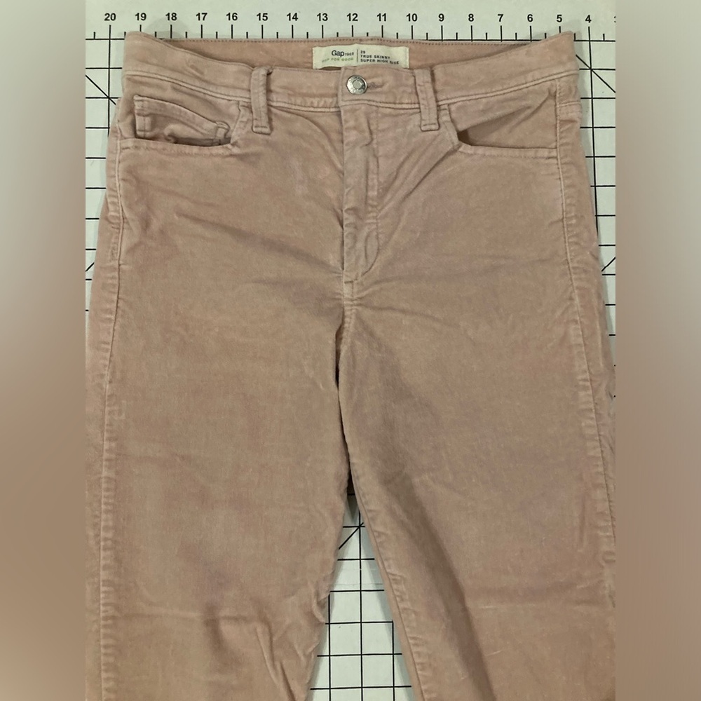 GAP 1969 Women’s Size 29 Crushed Velvet‎ Willow Pink High Rise True Skinny Jeans